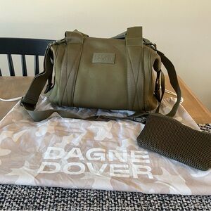 Dagne Dover Small LANDON NEOPRENE CARRYALL BAG in Dark Moss